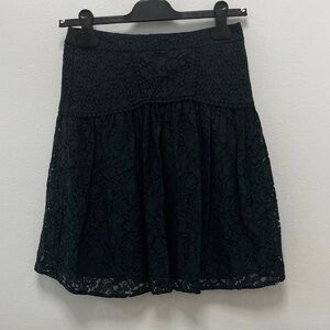 LOFT Black Lace A-Line Skirt